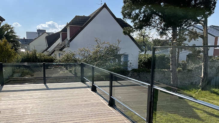 Clôture d'escalier de balustrade de balcon, protection contre la pluie et  le soleil de fenêtre, protection d'intimité, protection de chute, auvent  droit du bord 420D